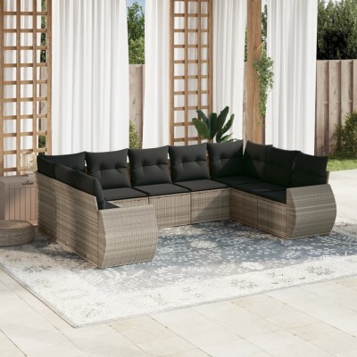 Sofa set with cushions, 9...