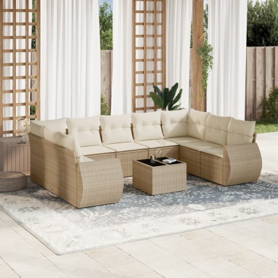 Sofa set with cushions, 10...