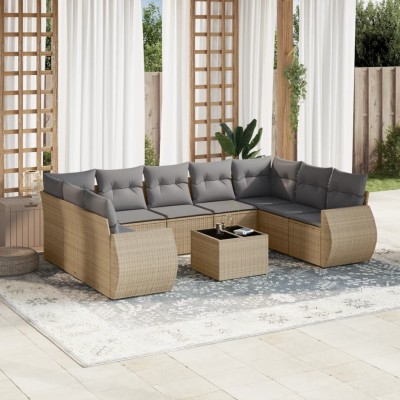 Sofa set with cushions, 10...