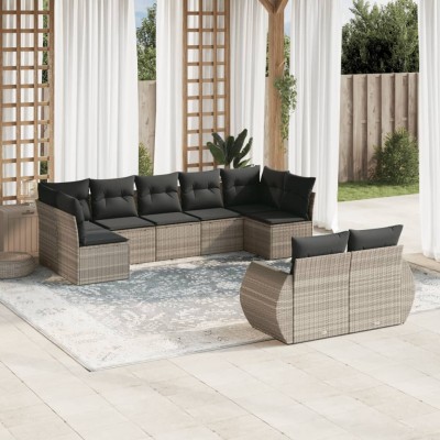 Sofa set with cushions, 9...