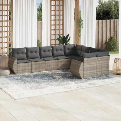 Sofa set with cushions, 9...