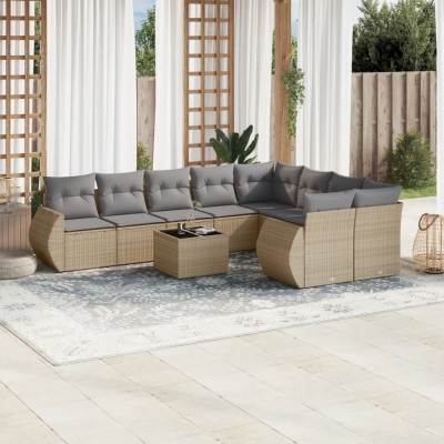 Sofa set with cushions, 10...