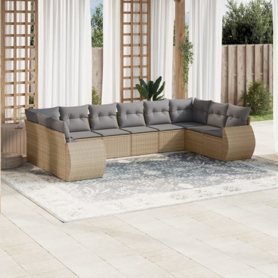 Sofa set with cushions, 10...