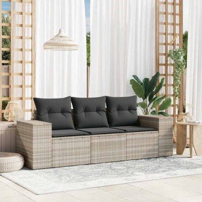 Sofa set with cushions, 3...
