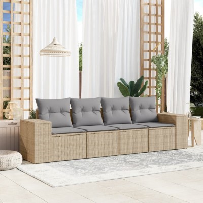 Sofa set with cushions, 4...
