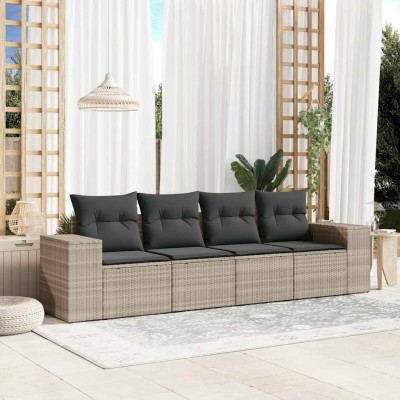 Sofa set with cushions, 4...