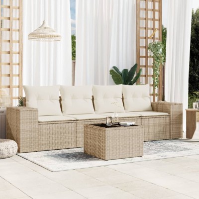 Sofa set with cushions, 5...