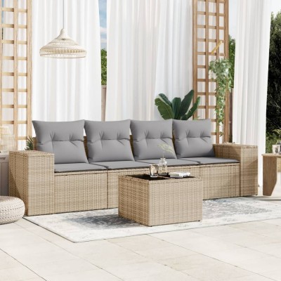 Sofa set with cushions, 5...