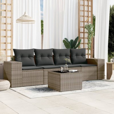 Sofa set with cushions, 5...