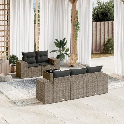 Sofa set with cushions, 6...