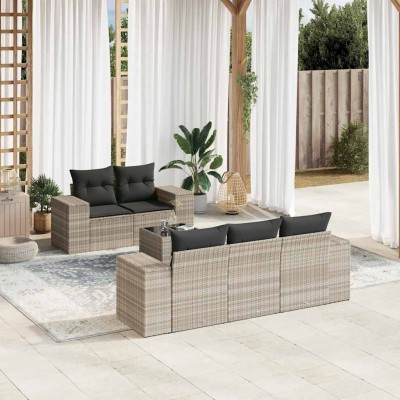 Sofa set with cushions, 6...