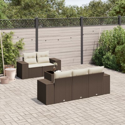 Sofa set with cushions, 6...