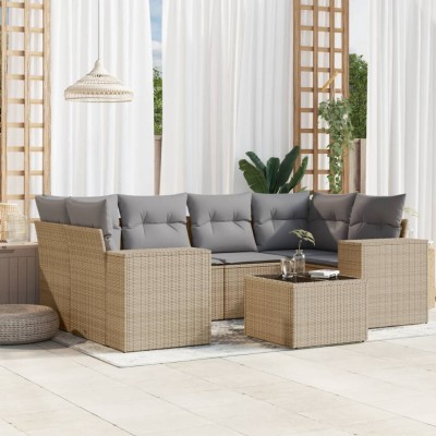 Sofa set with cushions, 7...