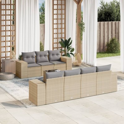 Sofa set with cushions, 8...