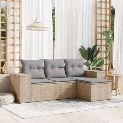 Sofa set with cushions, 4...