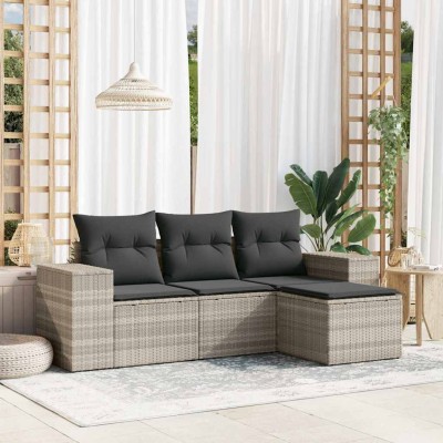 Sofa set with cushions, 4...