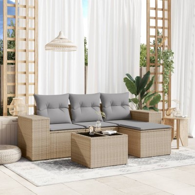 Sofa set with cushions, 5...