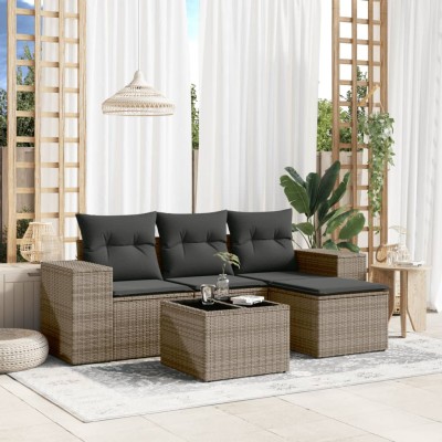 Sofa set with cushions, 5...