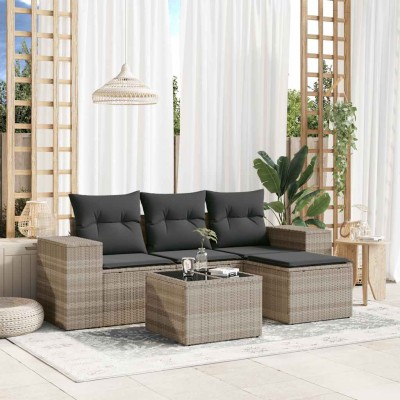 Sofa set with cushions, 5...