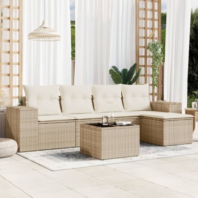 Sofa set with cushions, 6...