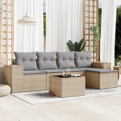 Sofa set with cushions, 6...