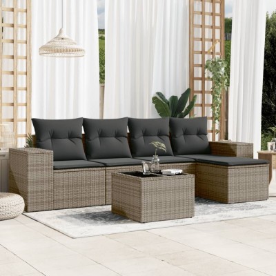 Sofa set with cushions, 6...