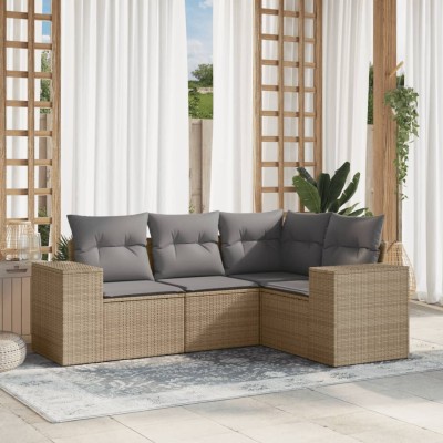 Sofa set with cushions, 4...
