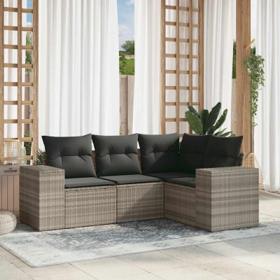 Sofa set with cushions, 4...