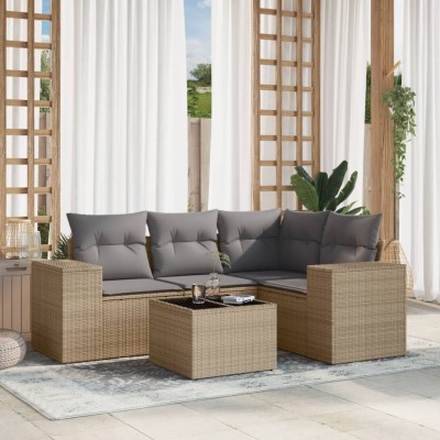 Sofa set with cushions, 5...