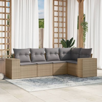 Sofa set with cushions, 5...