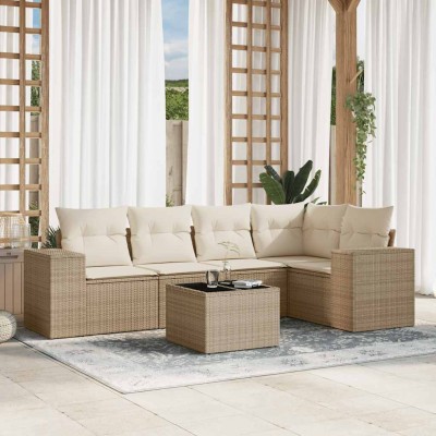 Sofa set with cushions, 6...