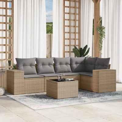 Sofa set with cushions, 6...