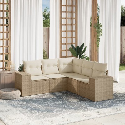 Sofa set with cushions, 5...