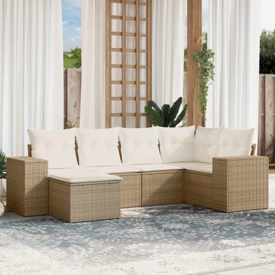 Sofa set with cushions, 6...