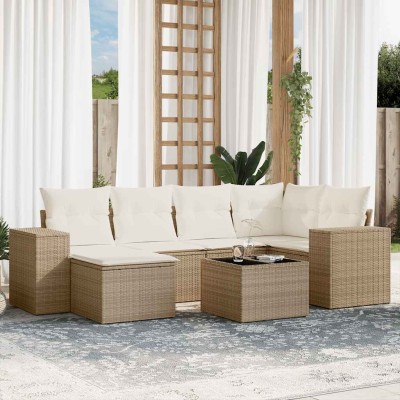 Sofa set with cushions, 7...
