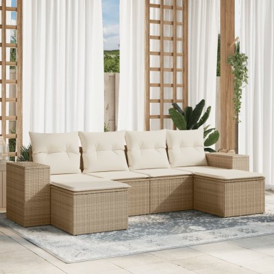 Sofa set with cushions, 6...