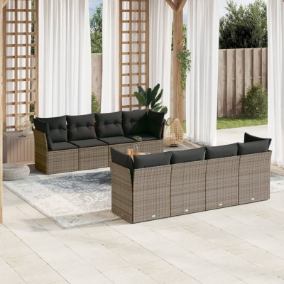 Sofa set with cushions, 9...