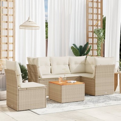 Sofa set with cushions, 6...