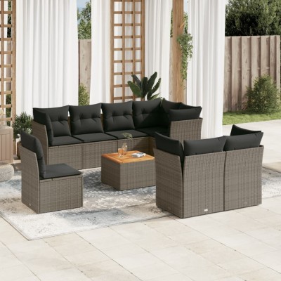 Sofa set with cushions, 9...