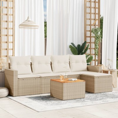 Sofa set with cushions, 6...
