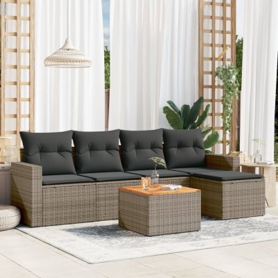 Sofa set with cushions, 6...