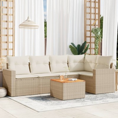 Sofa set with cushions, 6...