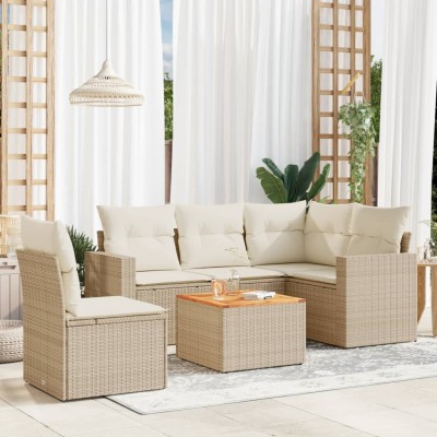 Sofa set with cushions, 6...