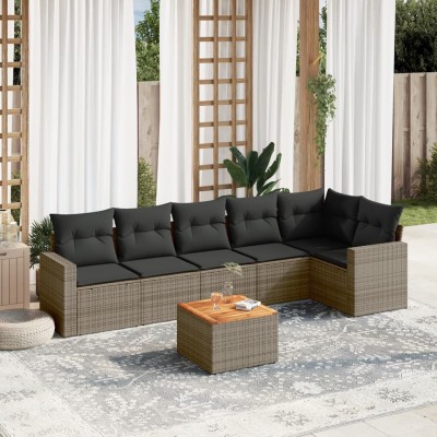 Sofa set with cushions, 7...