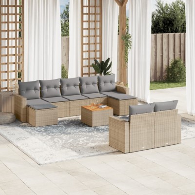 Sofa set with cushions, 10...