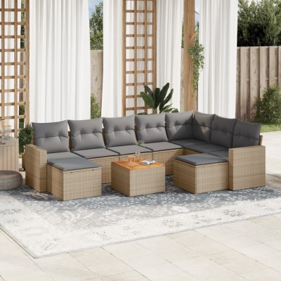 Sofa set with cushions, 10...