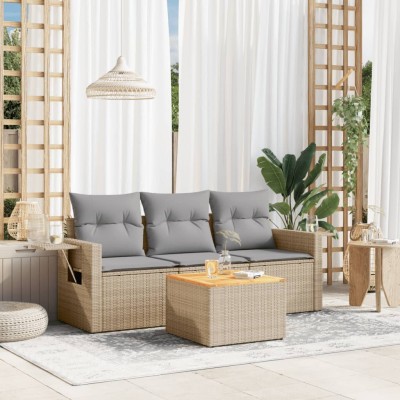 Sofa set with cushions, 4...