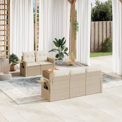 Sofa set with cushions, 6...