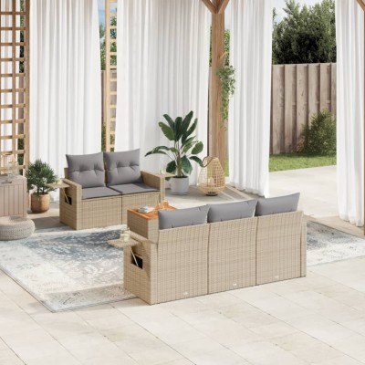 Sofa set with cushions, 6...