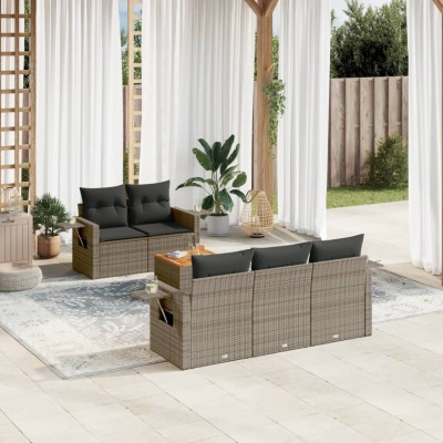 Sofa set with cushions, 6...